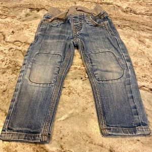Hanna Andersson reinforced knee pull on jeans, size 80 (2T)